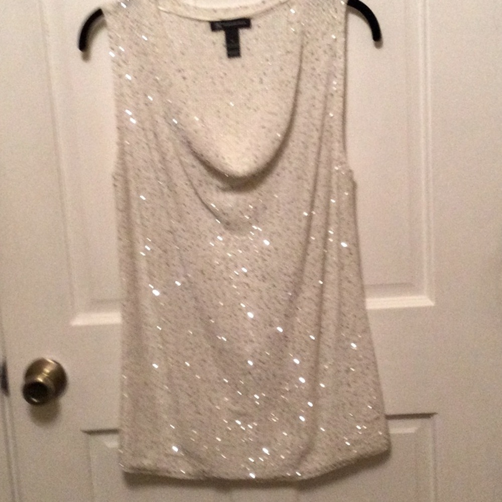 INC white sequin top